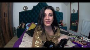 Golden Goddess Pleasures Herself Wet Solo on the Bed