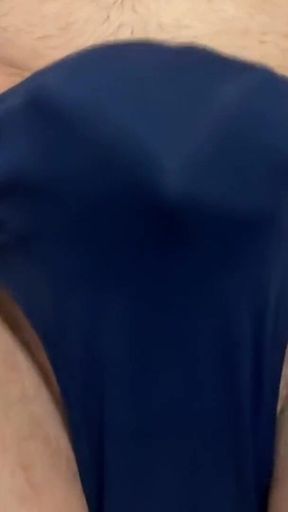 Blowing a Load in Blue Speedo