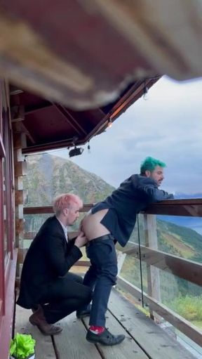 Buddy’s wife went to sofa early at wedding, so he smashed me instead.