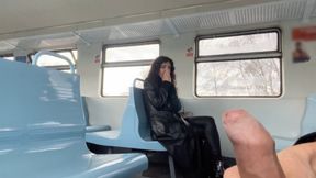 Katty West - Public Dick Flashing On Train - Stranger Girl Was Shocked When Saw My Hard Cock