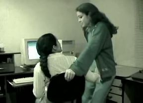 Indian lesbians undressing each other in office