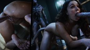 3D Anime Horror - Nerdy Girl Leana Lovings Summons Sex Demon And Gets Monster Fucked Unbirth