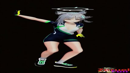 Blue Archive Shiroko Riding Undress Dancing Hentai Nude Nekomimi Girl Sport Clothes Vertical Screen MMD 3D Emerald Suit Color Edit Smixix