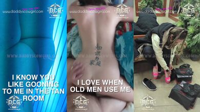 Blonde gold digger gets creampie from old men in heels