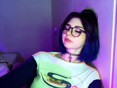 Neon Purple Babe Teasing and Posing in Lingerie