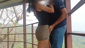 Risky public sex in the forest