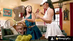 Slim Tiny Asian Wanna Enjoy Lesbian Sex With Her Busty Stepmom Instead Of Playing Tennis - Kimmy Kimm