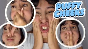 Puffing cheeks in different ways until they pop 1080p HD