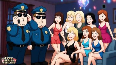 Two cops strip nude behind live news desk freaky hentai parody