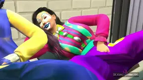My girlfriend gets turned on in a sultry costume at a party
