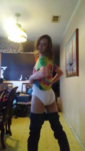 Weak Girly Twink Teases in Tighty Whities