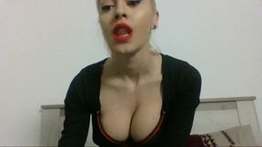 Excited Blonde Does a Show