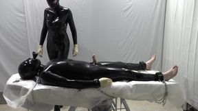 Mrs. Dominatrix and her experiments on a slave.