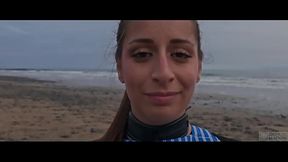Italian beach babe Silvia Soprano dominated on Norwegian shore