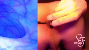 split screen look inside lina s gaping ass with eggs