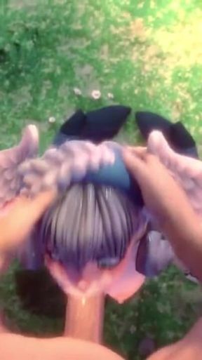 Melia Xenoblade Gets Her Face Fucked and Ends with a Mouthful of Cum POV