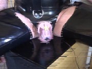 Estim e-stim electro cum load milking with chastity device