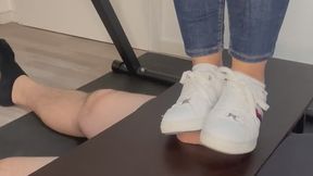 #2 Cock Trample in white Sneakers