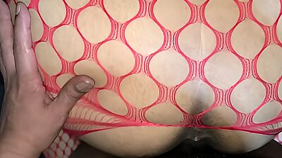 After masturbating, I take my wife bent over in lingerie and give her double penetration with a dildo, she moans with pleasure and I cum inside her, and all my semen stays inside.