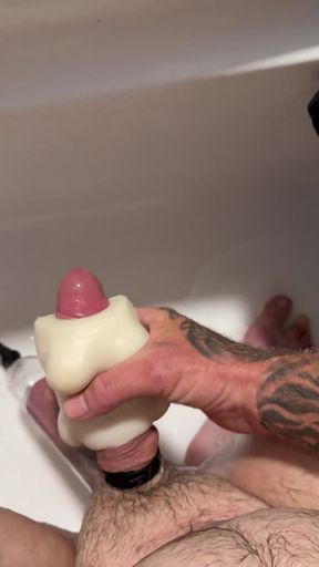 Fucking Sleeve with Huge Cumshot Ending.