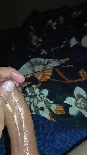 Cock Massage:- Desi Boy Massage His Huge Cock and Masturbation