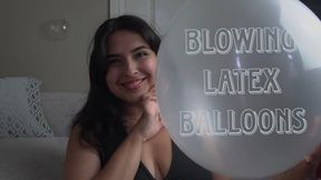 BLOWING UP CLEAR LATEX BALLOONS