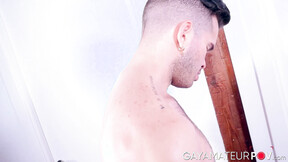 Stunning Alejandro Marquez showed off his sexy ass while stroking his heavy u