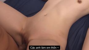 While Hubby&#039;s on the Blower, Asian Babe Swallows Every Inch