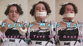 French Maid Boy Microfoam Tape Self Gagged 1080p
