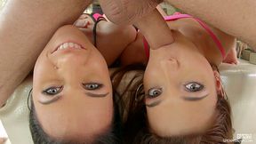 Dream girls with phat butts Denise Sky and Alexis Brill in threesome