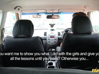 Hawt blond likes large schlong unfathomable in her soaked British shaven cunt - Fake Driving School