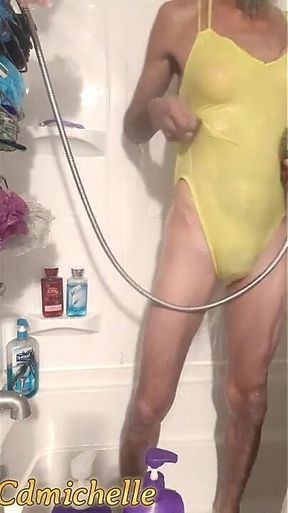 Cdmichelle Wearing Yellow One-piece Swimsuits