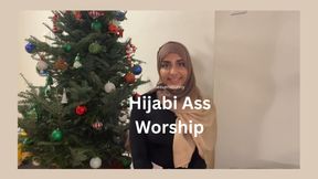 Hijabi ASS Worship In Front of Christian Christmas Tree