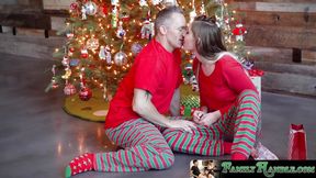 Teen Niki Snow enjoys warm milk and a hot creampie from her stepdad