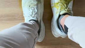 Pouring oil inside my New Balance sneakers!