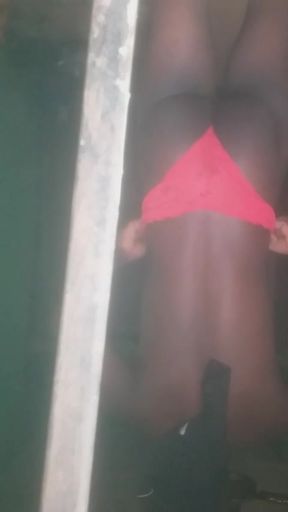 Black Africa gay man love to masturbate in his room
