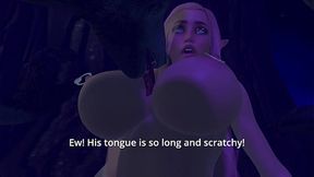 Fallen Princess: Chapter Three - Princess takes big schlong pounded and gangbanged in 3D