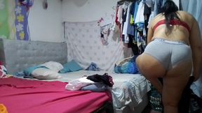 Horny Stepmom Leaves Door Open When She Changes so Her Stepson Can See Her Big Ass