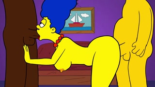 marge simpson es infiel a su esposo con su amigo carl  hentai anime