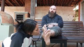 DEREK - The dirt from my feet is in your mouth!