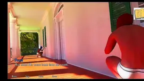 Brunette Temptress Targets Clumsy Student in Steamy Campus Encounter