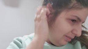 Ear Cleaning Fetish with 15 Days of Wax Buildup, Real Dirty Earwax Removal, Intimate Close-Up Ear Hygiene Clip