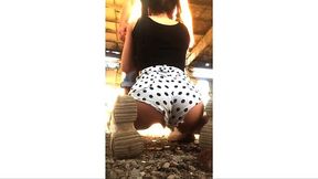 Raunchy homemade bang session on an industrial site