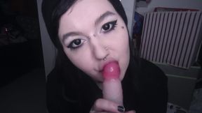 Emogirl Sloppy Blowjob