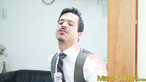 Barber Jonathan Miranda banged deep in a missionary by hunky Leo Rosso