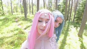 Elves ride dragons in the forest teaser creampie butt anal