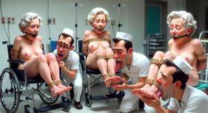 Pathetic Men Licking Wrinkled Feet of Elderly Women