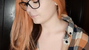 Sexy smoking wearing glasses