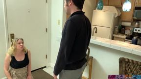 Quarantined stepson tries to leave the house and stepmom stops him with her pussy