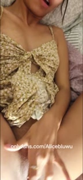 petite brunette latina in summer dress